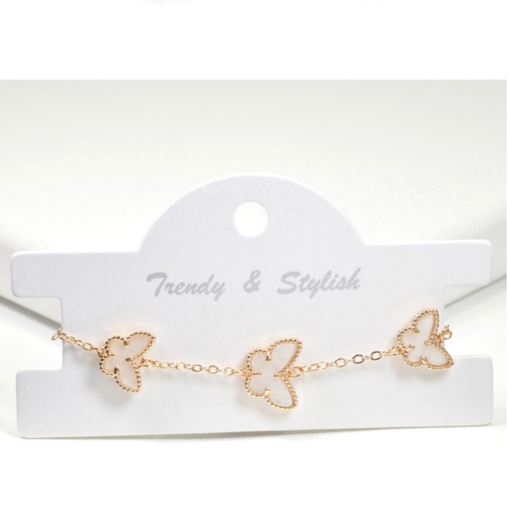 Gold/ white butterfly bracelet